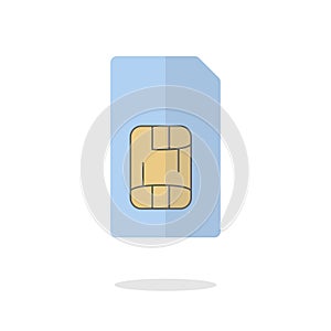 Mobile id sim card key concept. Flat icon design. Vector stock illustration