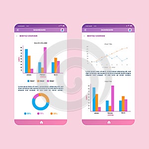 mobile infographic elements data visualization vector design template. Can be used for steps, business processes, workflow.