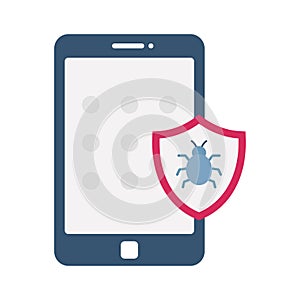 Mobile insecurity Flat Vector icon which can easily modify or edit