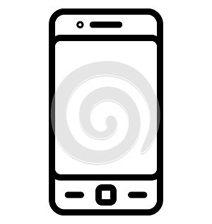 Mobile Isolated Line Vector Icon that can be easily modified or edited.