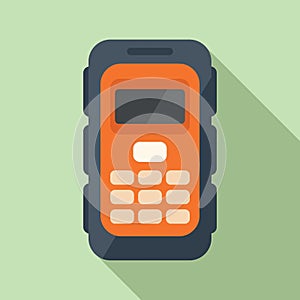 Mobile laser meter icon flat vector. Screen electric