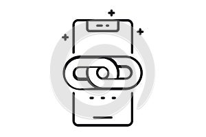 Mobile Link Isolated Vector Illustration which can be easily modified or edit
