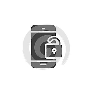 Mobile lock access vector icon