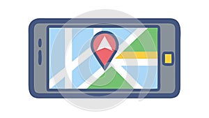 Mobile Map Navigation, Location Tracking App Icon. vector design Generative AI