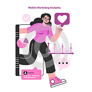 Mobile marketing analytics. Brand digital promotion report charts photo