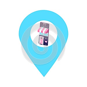 Mobile marketing location map pin pointer icon. Element of map point for mobile concept and web apps. Icon for website design and