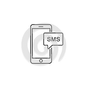 Mobile Messageline icon vector illustration in flat