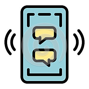 Mobile messaging icon vector flat