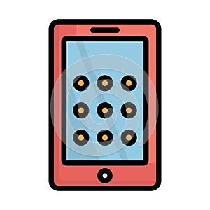 Mobile, mobile interface Vector icon which can easily modify