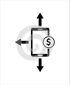 Mobile with money icon,online money transfer flat design icon,vector best illustration design icon.