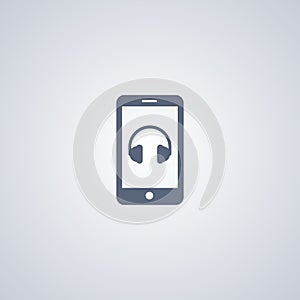 Mobile mp3 player, vector best flat icon