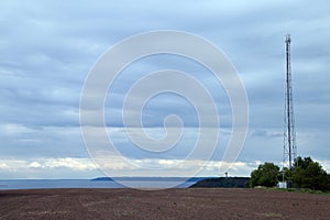 Mobile network station at the river bank