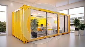 Mobile office buildings or container site office for construction site. Shipping container. Portable house and office cabins,