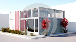 Mobile office buildings or container site office for construction site. Shipping container. Portable house and office cabins,