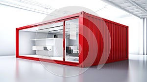 Mobile office buildings or container site office for construction site. Shipping container. Portable house and office cabins,