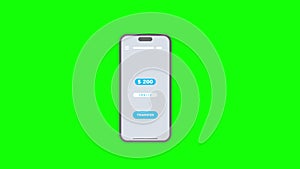 mobile online money transfer icon Animation loop motion graphics video transparent background with alpha channel