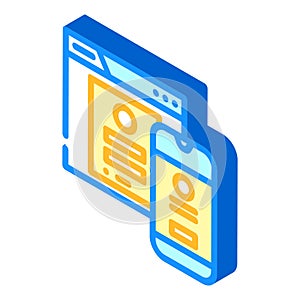 mobile optimization seo isometric icon vector illustration