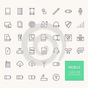 Mobile Outline Icons for web and mobile apps