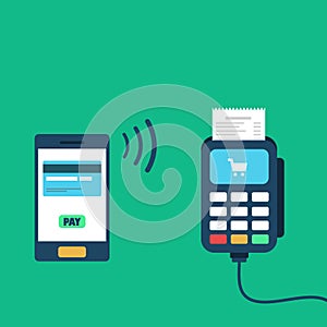 Mobile payment concept flat style illustration