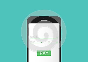 Mobile payment concept. flat vector illustration