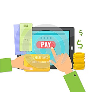 Mobile payment concept. Paying bills online