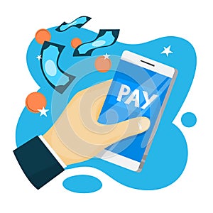 Mobile payment. Digital money transaction through device