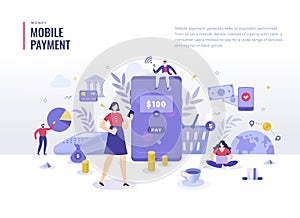 Mobile Payment Flat Illustration Concept