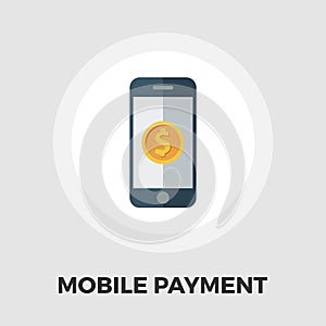 Mobile payment icon flat