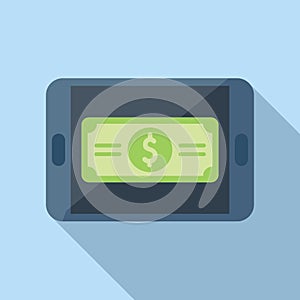 Mobile payment icon flat vector. Pay money