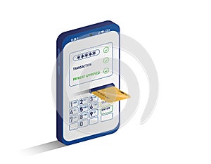 Mobile Payment isometric illustration isolated