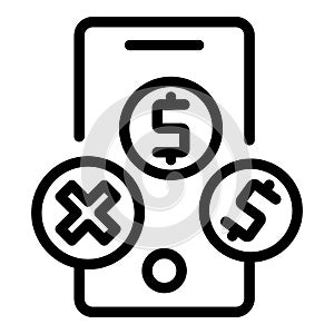 Mobile payment icon, outline style