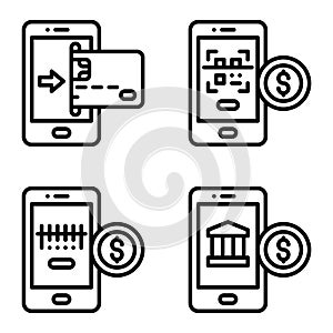 Mobile payment icon set 2 Payment related vector