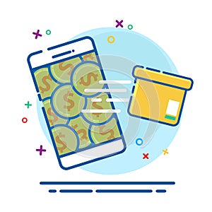 Mobile payment methode transaction vector illustration