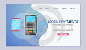 Mobile payment and near field communication. Transaction and paypass and NFC. Phone app secure paying vector web