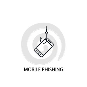 Mobile phishing concept line icon