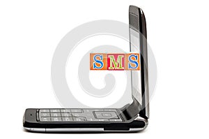 Mobile phone with abbreviations SMS photo
