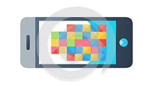 Mobile Phone with Abstract Colorful Screen Pattern, vector design Generative AI