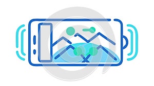 Mobile Phone with Abstract Data Flow on Screen, vector design Generative AI