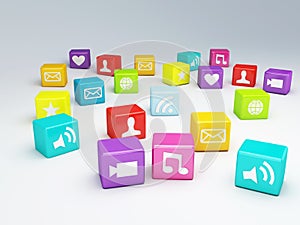 Mobile phone app icon. Software concept
