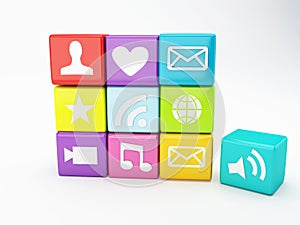 Mobile phone app icon. Software concept