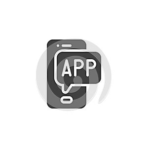 Mobile phone application vector icon