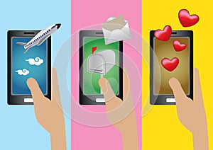 Mobile Phone Applications Vector Illustration