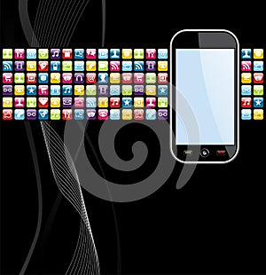 Mobile phone apps icons background