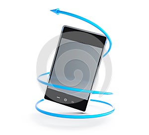 Mobile phone arrow in a spiral