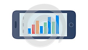 Mobile Phone Bar Chart, Data Analysis App, vector design Generative AI