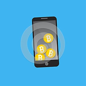 Mobile phone bitcoin payment concept