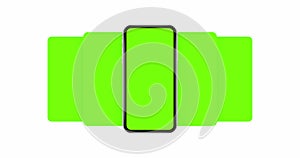 Mobile Phone With Blank Green Sliding App Screens Isolated
