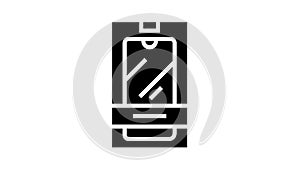 mobile phone box glyph icon animation