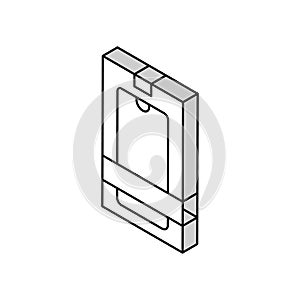 mobile phone box isometric icon vector illustration