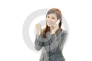 Mobile phone and business woman.